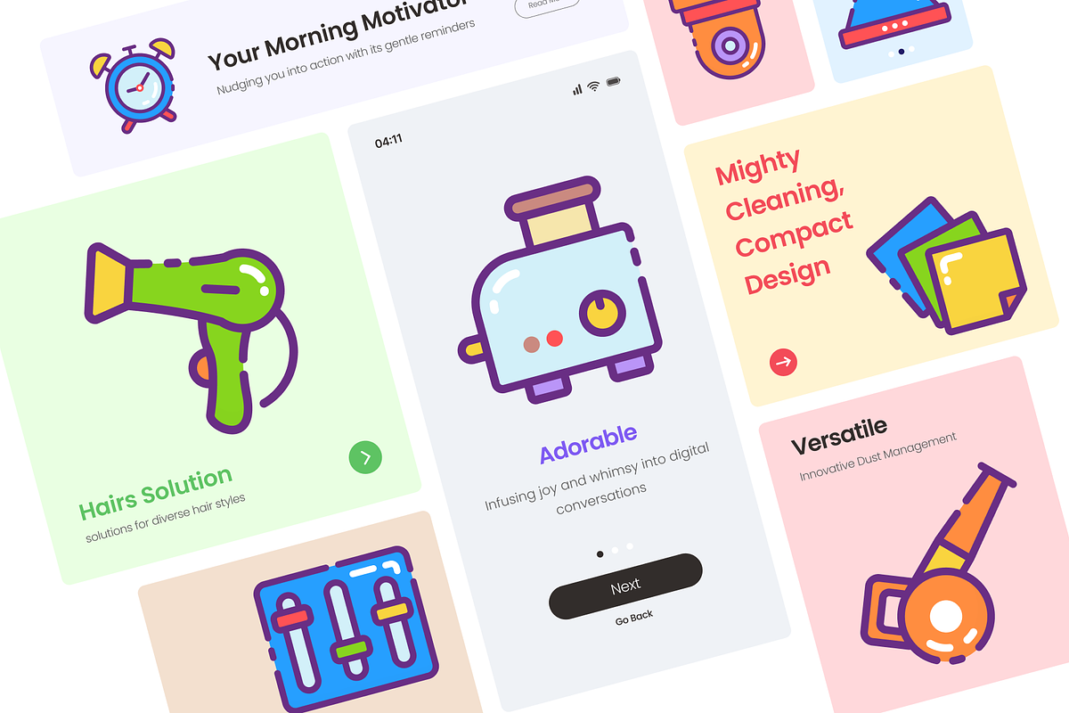 Cute Sticker Set, an Emoji Icon by Brickclay (Photo 3 of 18)
