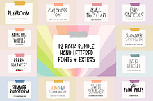 12 Hand Lettered Fun Font Bundle