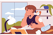 Kids studying, doing homework set, an Education Illustration by PaperTrident (Thumbnail 6 of 8)