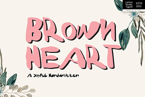 Brown Heart - Cute Handwritten