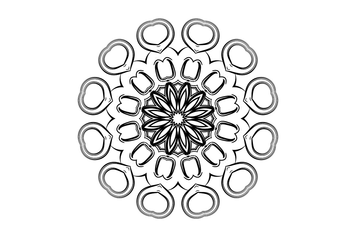 Black and White Mandala Patterns Set, a Decorative Illustration by NJ Himel (Photo 51 of 101)