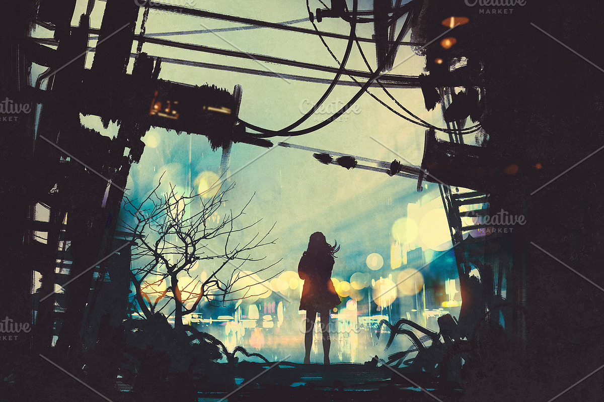 Alone in the town#3, an Illustration by Grandfailure