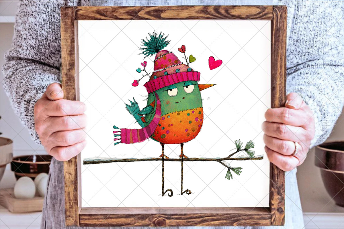 Whimsical Winter Bird Clipart, an Illustration by SinaCreation (Photo 6 of 7)