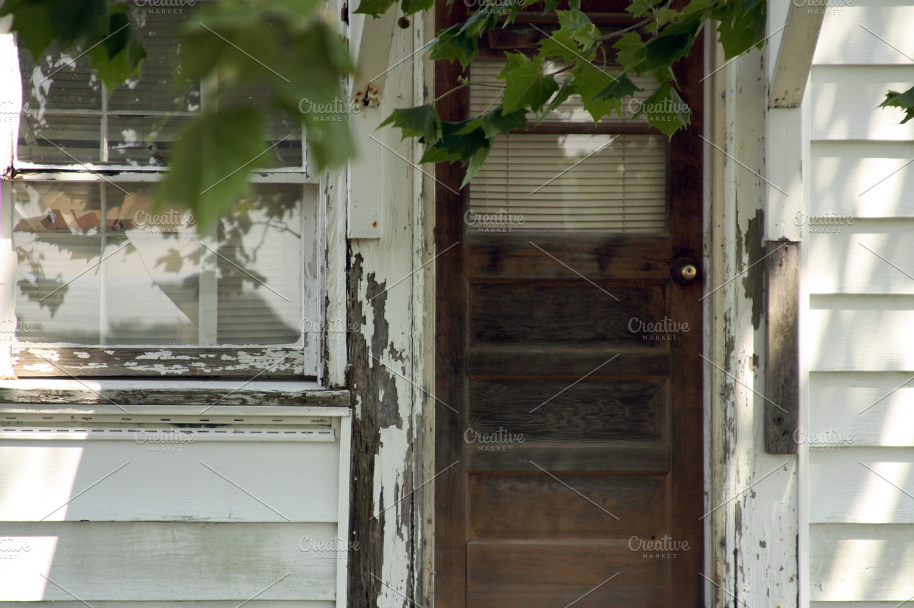Old Door With Peeling Paint