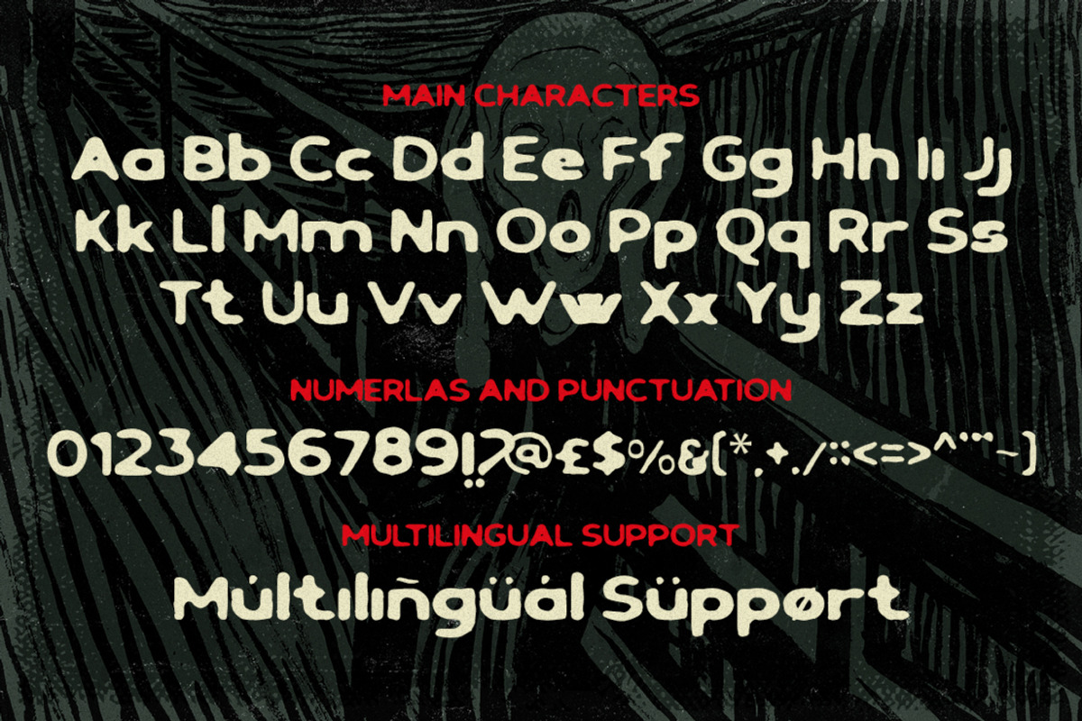 Black Scream Classic Horror Font, a Sans Serif Font by Vadovastd (Photo 2 of 8)