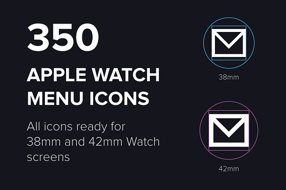 350 Apple Watch Menu Vector Icons preview 3
