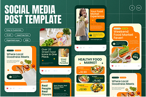 Food Market Instagram Post, a Social Media Template by Annora Studio