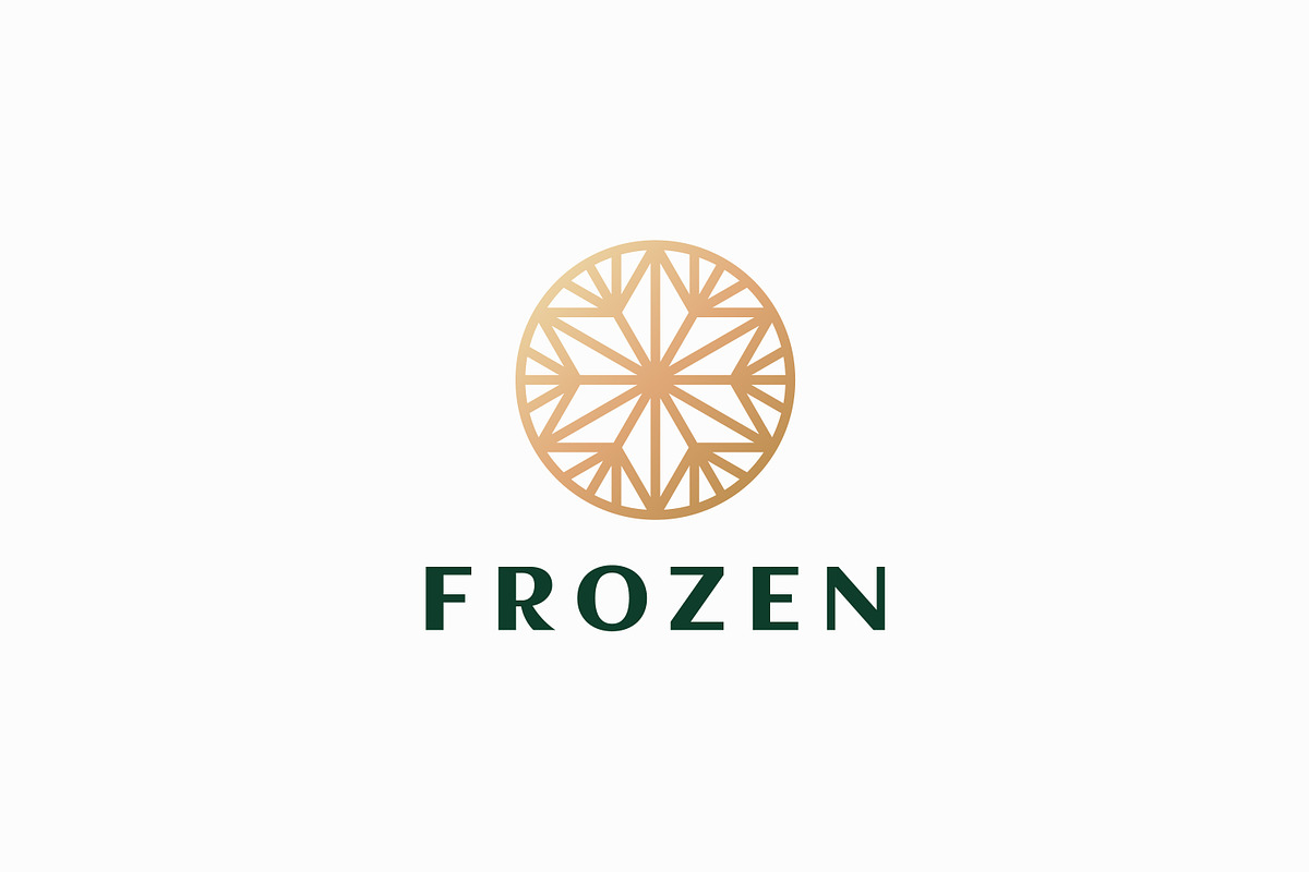 Snowflake Frozen Gold Logo Badge, a Branding & Logo Template by Signatoro (Photo 2 of 2)