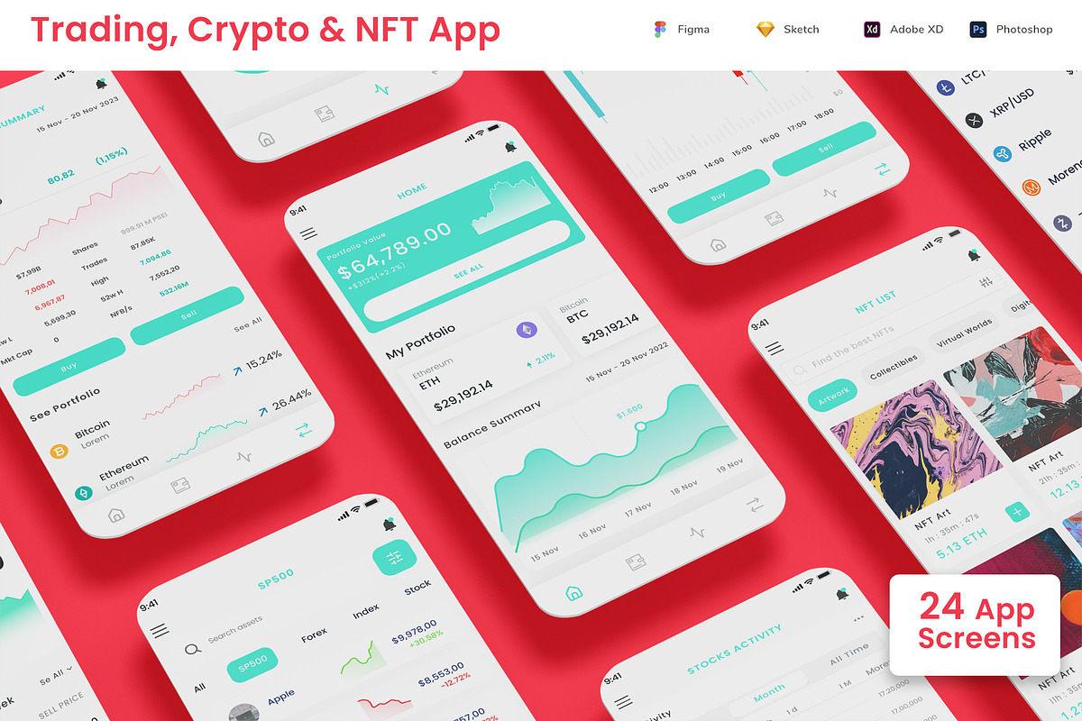 Trading Forex, NFT & Crypto App, an App Template by nagaredesignstudio (Photo 1 of 3)