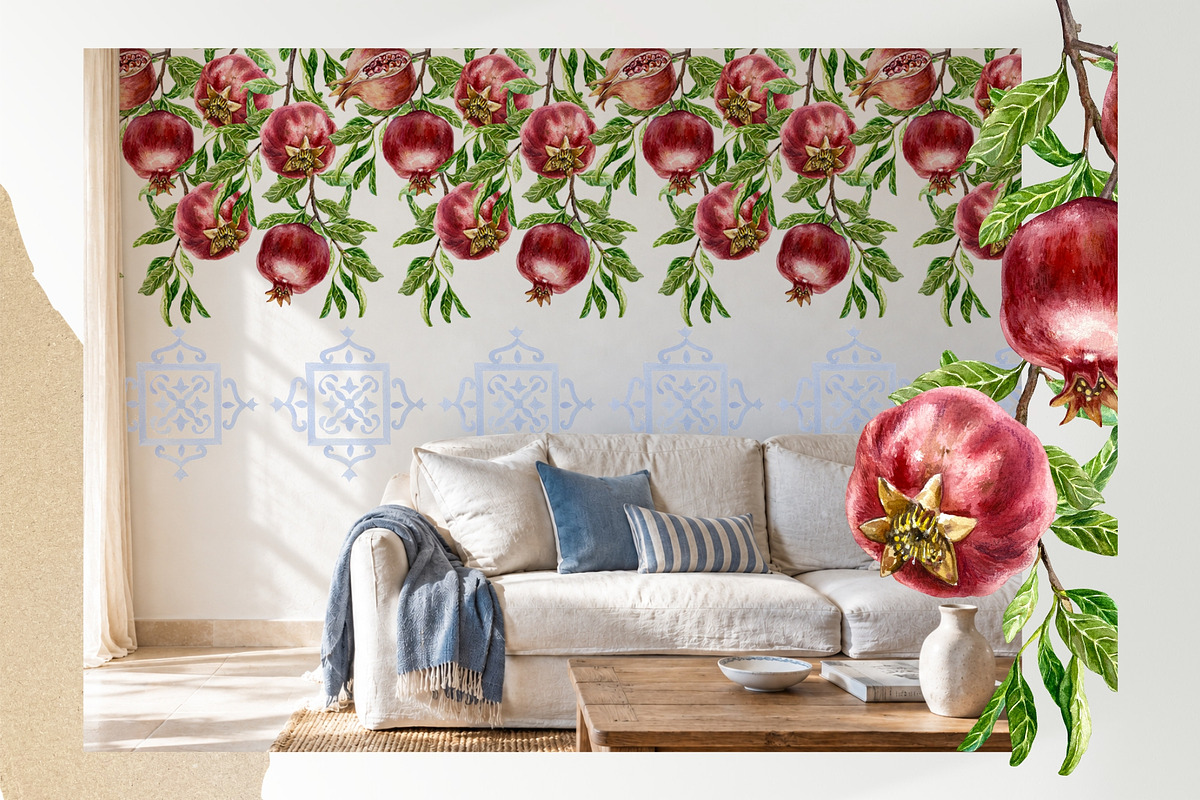 Pomegranates Watercolor collection, a Food Illustration by Farida Bik (Photo 13 of 15)