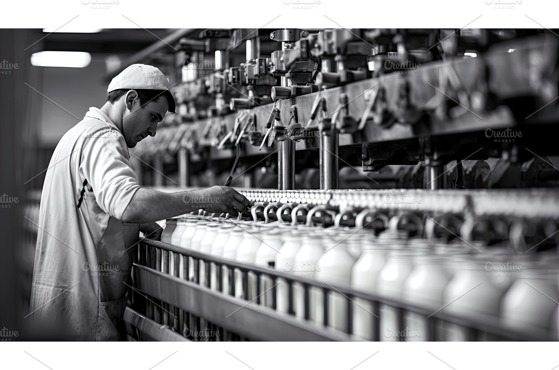 cow product milk production ai, an Industrial Photo by pikepicture