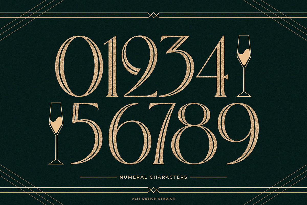 Decobra Art Deco Font, a Serif Font by alit design (Photo 10 of 17)