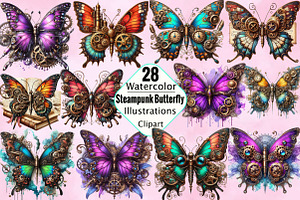 Steampunk Butterfly Sublimation Clip