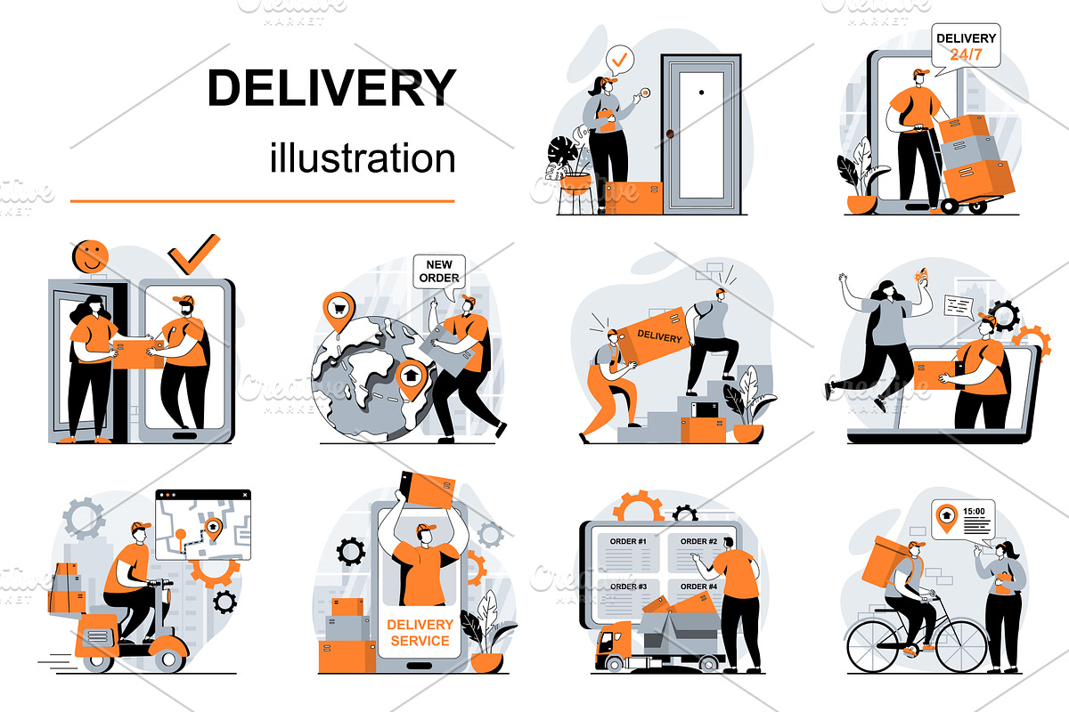 Delivery Web Illustrations, a Templates & Theme by alexdndz