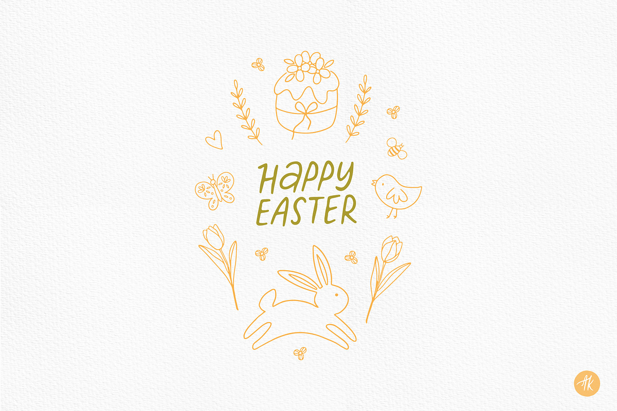 Easter Spring Clipart Hand Drawn Set, an Object Graphic by Alena Koval (Photo 15 of 15)