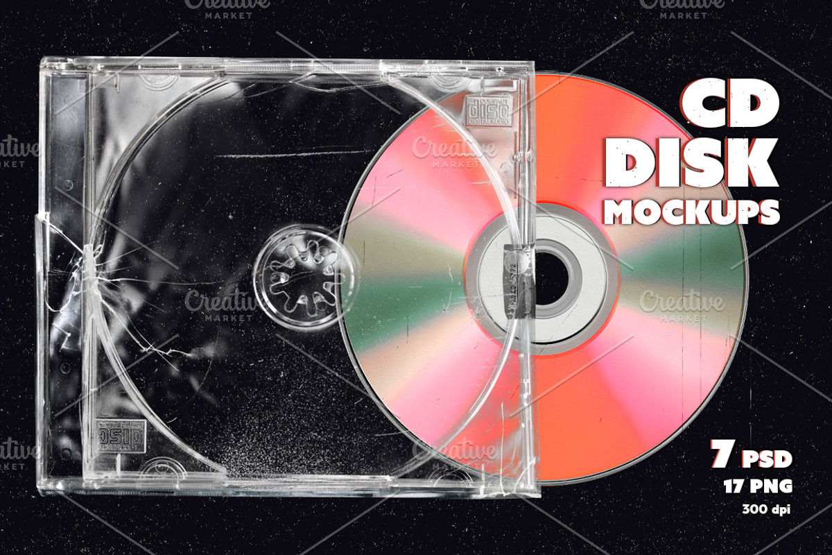 CD disk & case mockups, a Packaging Mockup by MixedArt (Photo 1 of 13)