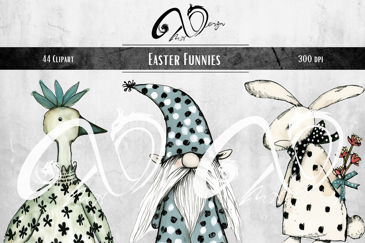 Easter Funnies: Quirky Clipart, an Animal Illustration by NiiiNArt (Photo 4 of 4)