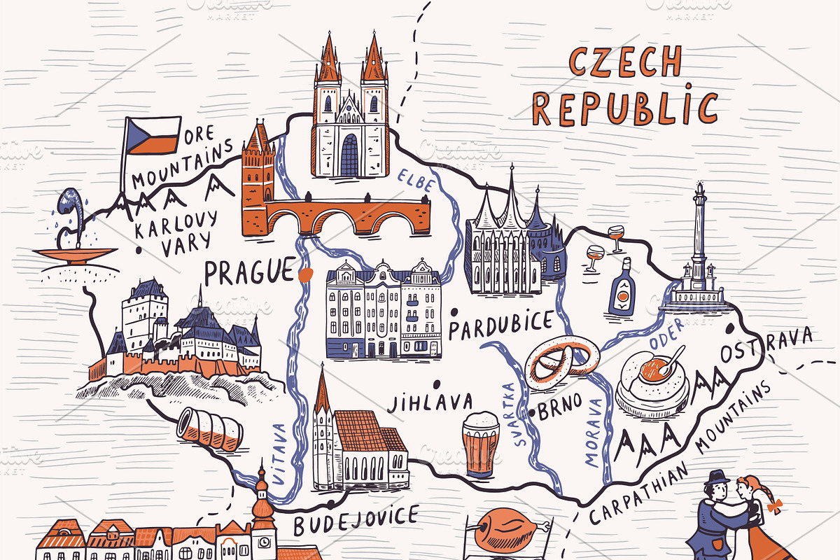 Czech Republic Map, an Illustration by GooseFrol (Photo 3 of 9)