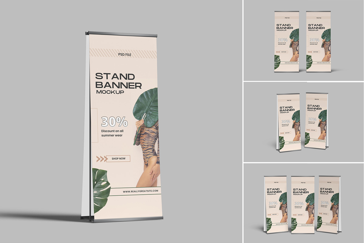 Standee Banner Mockup, an Advertising Mockup by Bangdastudio (Photo 1 of 5)
