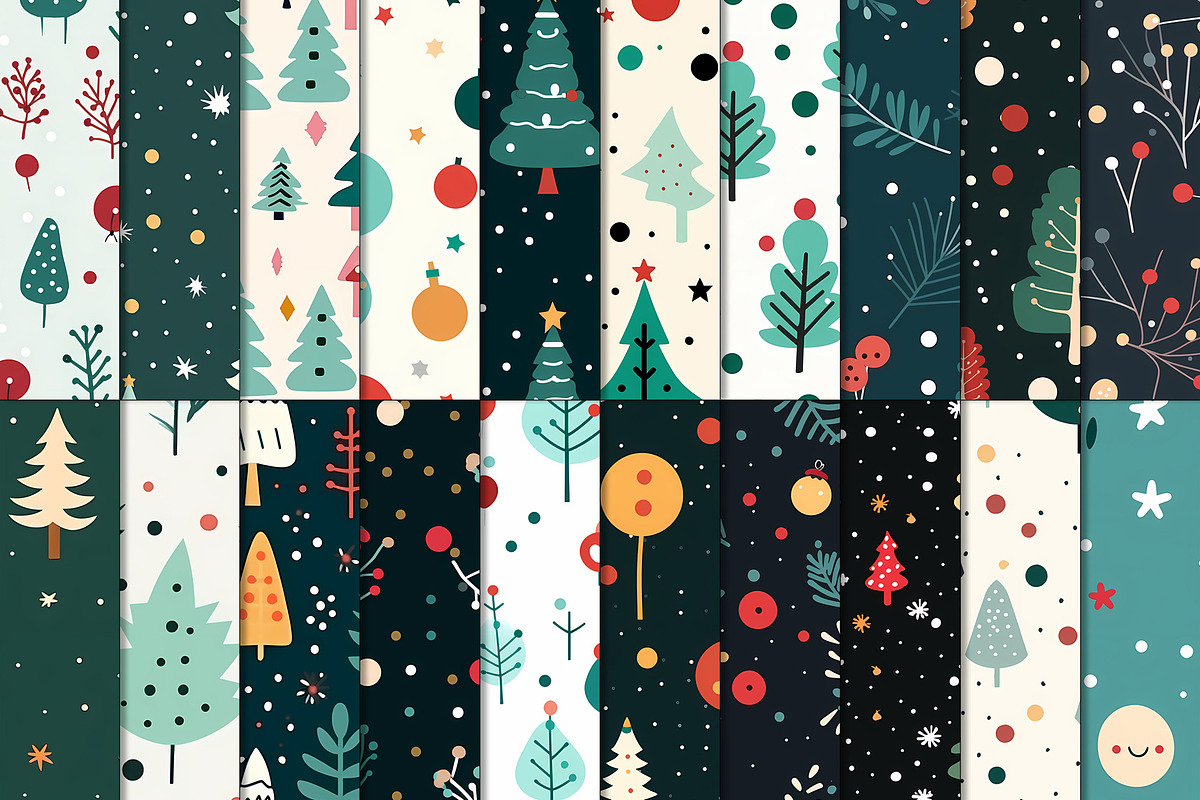 20 Seamless Christmas Time Patterns, a Pattern Graphic by Nordic Design (Photo 4 of 9)