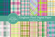 Gingham Plaid Digital Paper, an Illustration by Designworld (Thumbnail 1 of 6)