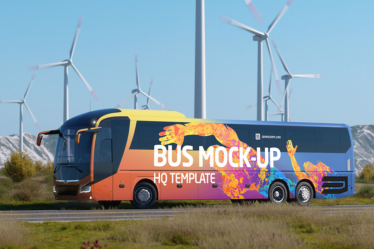 Animated Bus Mock-up, a Product Mockup by GK Creative (Photo 1 of 7)