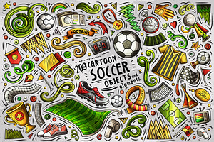Football Cartoon Objects Set, an Object Graphic by BALABOLKA