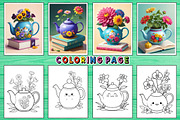 Tea Pot with Flowers Coloring Pages, an Arts & Entertainment Photo by Wow Magic (Thumbnail 2 of 3)