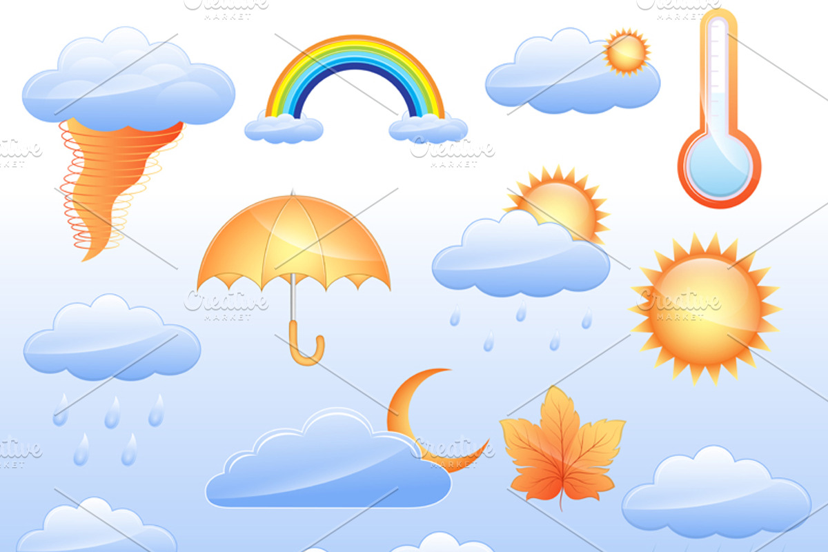 Weather Icons Vectors Set
