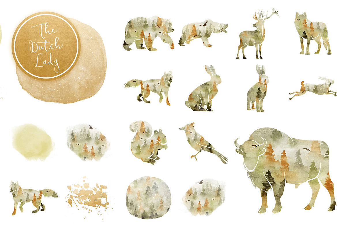 Forest Animal Boho Autumn Clipart, an Animal Illustration by The Dutch Lady Designs (Photo 3 of 6)
