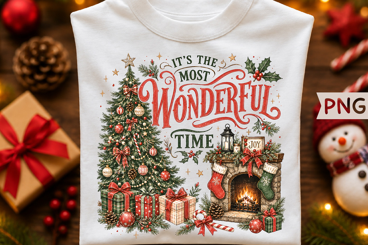 Most Wonderful Time Christmas PNG, a Seasonal Illustration by Creative Art (Photo 1 of 3)