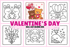Valentine's Day Coloring Pages, a Seasonal Illustration by Coco Bloom