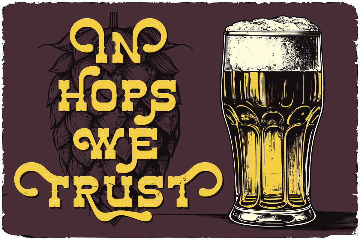 Hops And Barley Vintage Font, a Serif Font by JumboDesign (Photo 2 of 6)