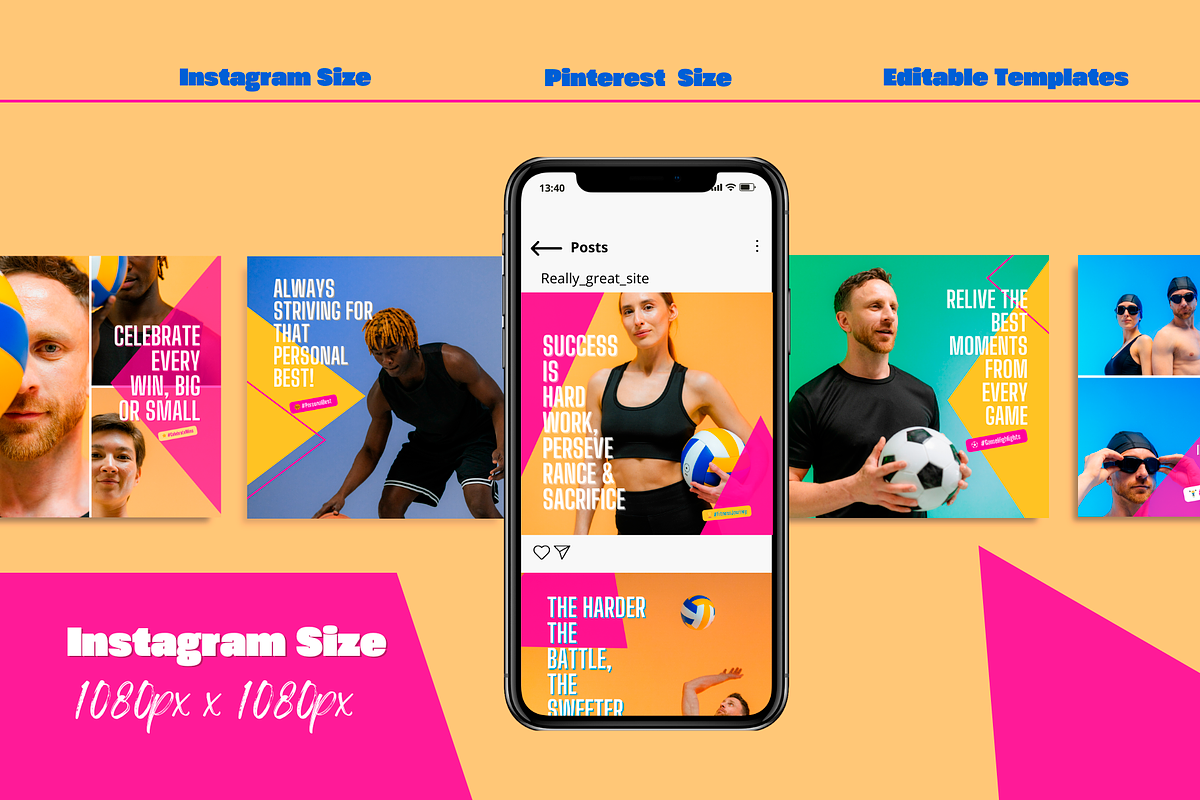 Sports Portraits Bundle for Social Media preview 5