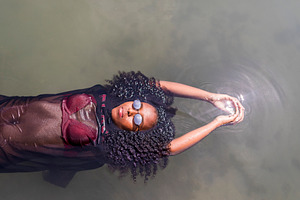 Beauty young african american woman stock photo containing afro and woman