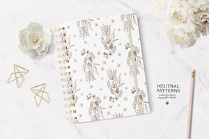 Neutral Watercolor Patterns Set