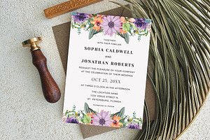 Rustic Floral Garden Wedding, an Invitation Template by Creativetacos