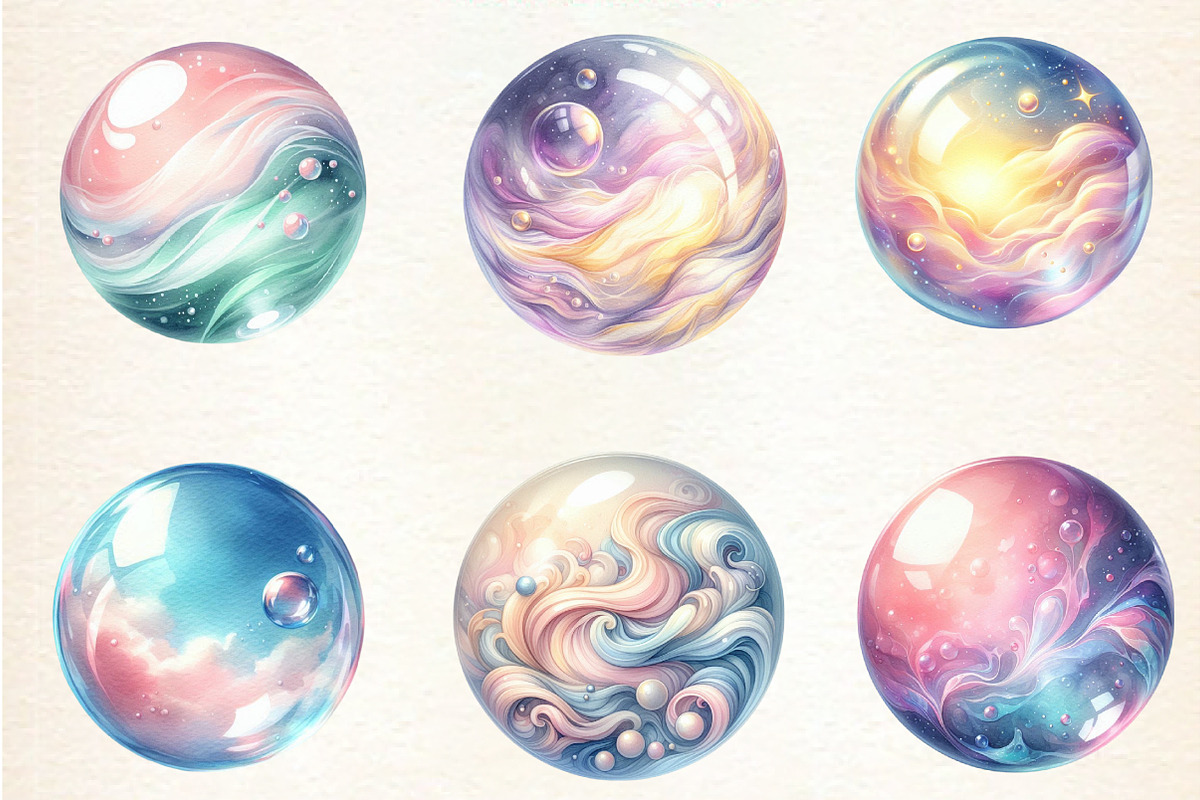 Pastel Soap Bubbles Clipart, an Illustration by DreamArtGraphic (Photo 4 of 4)