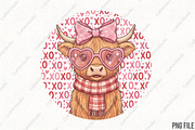 Highland Cow Valentine Coquette PNG, an Illustration by CraftArtStudio (Thumbnail 1 of 4)