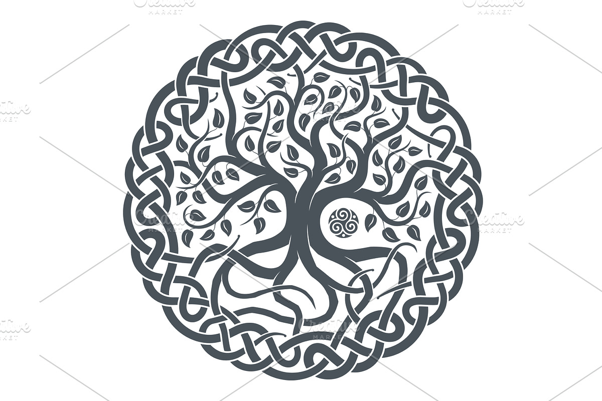 Celtic tree of life, tribal print, an Object Illustration by RevelStockart