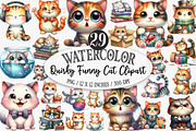 Quirky Funny Cat Clipart, an Illustration by Designking (Thumbnail 1 of 5)