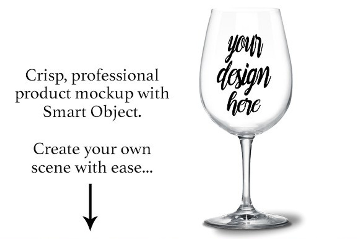 Wineglass Mockup PSD w/ Glitter, a Product Mockup by SarahDesign (Photo 4 of 7)