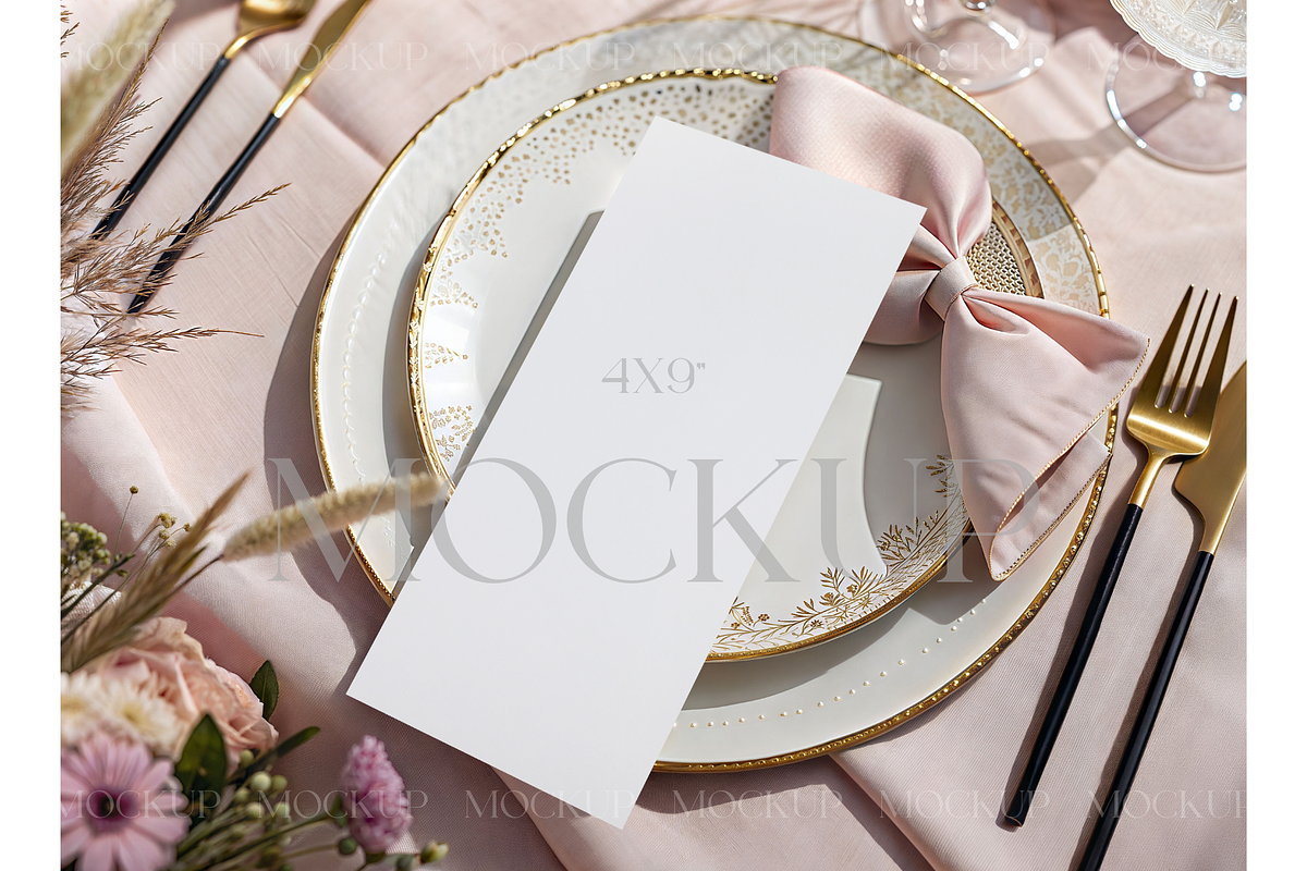 Luxe Wedding Menu Template, a Product Mockup by MockupWizard (Photo 1 of 3)