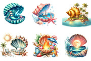 Beach Paradise Inside Seashell PNG, an Illustration by DreamArtGraphic (Thumbnail 3 of 5)