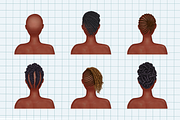 African American hairstyles clipart, an Illustration by Illustrator Space (Thumbnail 9 of 9)