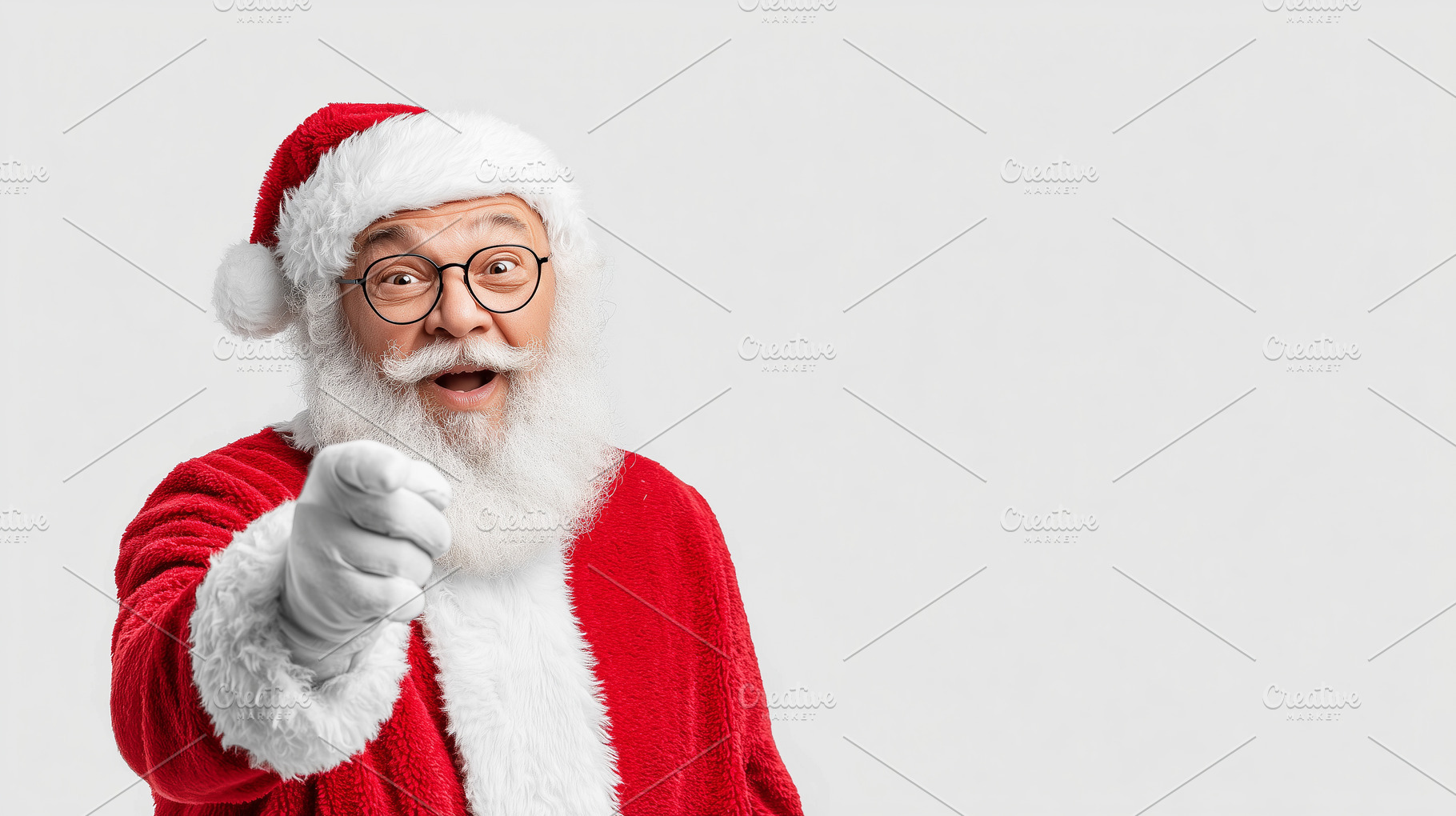 Joyful Santa Claus in a red outfit, a Holiday Photo by MistyDay