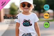 Set of Black Cats 02. T-Shirt, PNG., an Animal Illustration by KENO Mascots (Thumbnail 3 of 4)