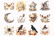Boho Halloween Watercolor Clipart, a Seasonal Illustration by Design Market (Thumbnail 2 of 4)