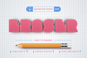 Eraser - Editable Text Effect