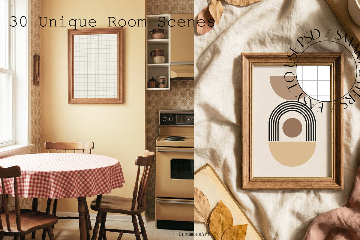 Modern Boho Frame Mockup Pack 30 PSD, a Mockup by DreamoraArt (Photo 6 of 7)